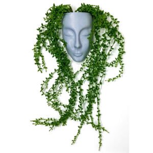 maceta, macetero, 3d, planta, mujer